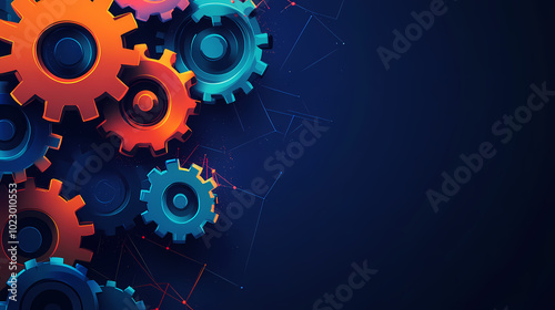 The concept of engineer education, gears and cogs composition isometric 3D vector illustration, studying science at university, and learning engineering.