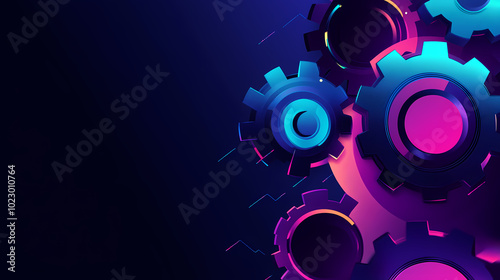 The concept of engineer education, gears and cogs composition isometric 3D vector illustration, studying science at university, and learning engineering.