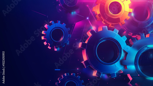 The concept of engineer education, gears and cogs composition isometric 3D vector illustration, studying science at university, and learning engineering.