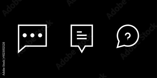 minimalist speech bubble icons. Perfect for chat apps, messaging platforms, or creative projects. Vector illustration concept.