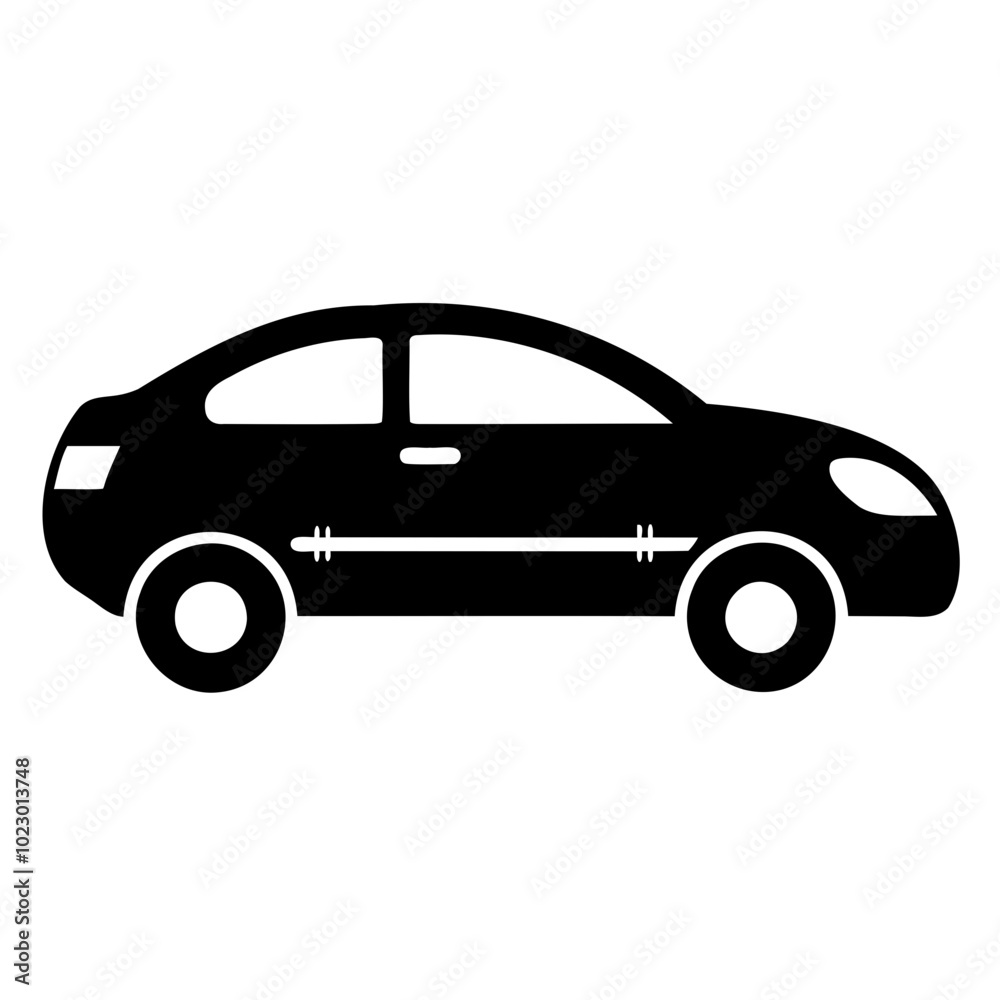 Fototapeta premium Zip car black silhouette vector illustration