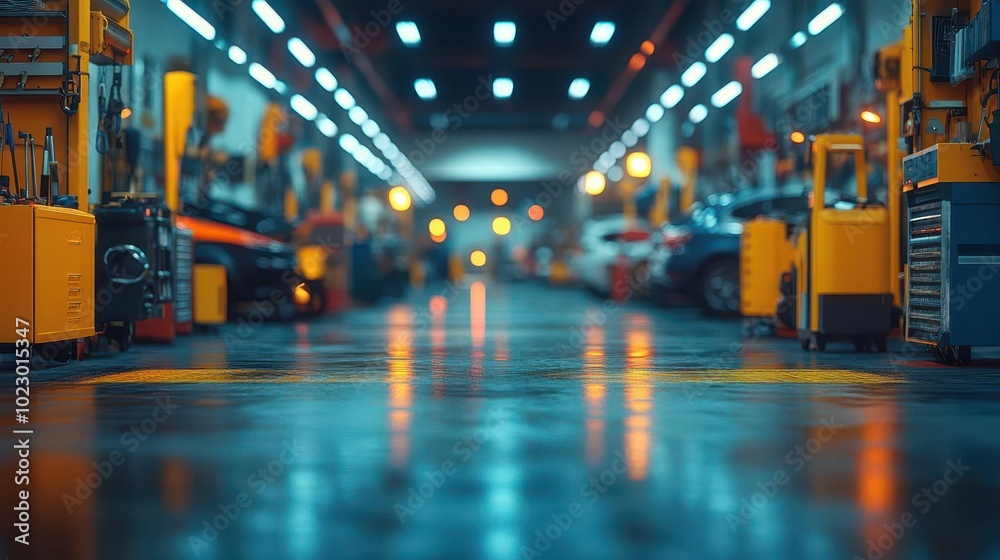 blurry image of a busy repair service station capturing the hustle and bustle of mechanics at work with tools and vehicles creating an atmosphere of industrious activity blurry image of a busy repair service station capturing the hustle and bustle of mechanics at work with tools and vehicles creating an atmosphere of industrious activity