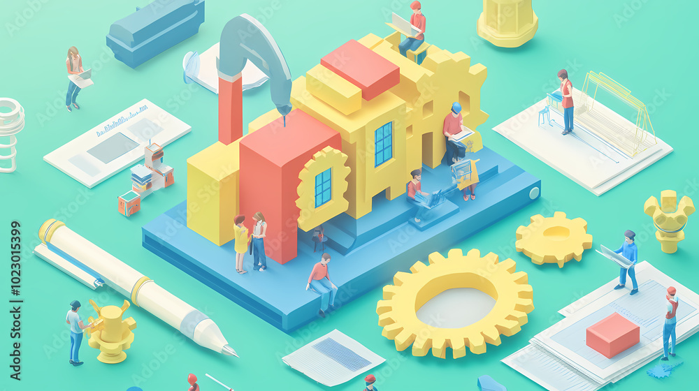 The concept of engineer education, gears and cogs composition isometric 3D vector illustration, studying science at university, and learning engineering. The concept of engineer education, gears and cogs composition isometric 3D vector illustration, studying science at university, and learning engineering.