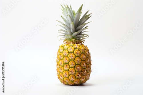 Fresh Pineapple on White Background