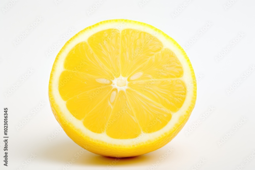 Fresh Lemon Slice on Clean White Background Fresh Lemon Slice on Clean White Background
