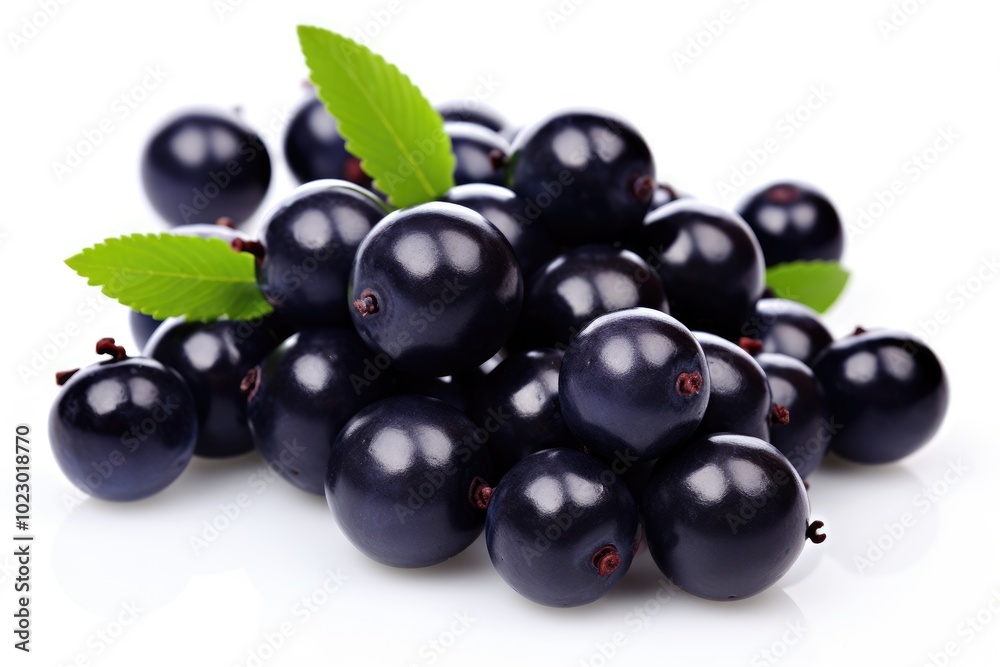 Fresh Acai Berries on White Background Fresh Acai Berries on White Background