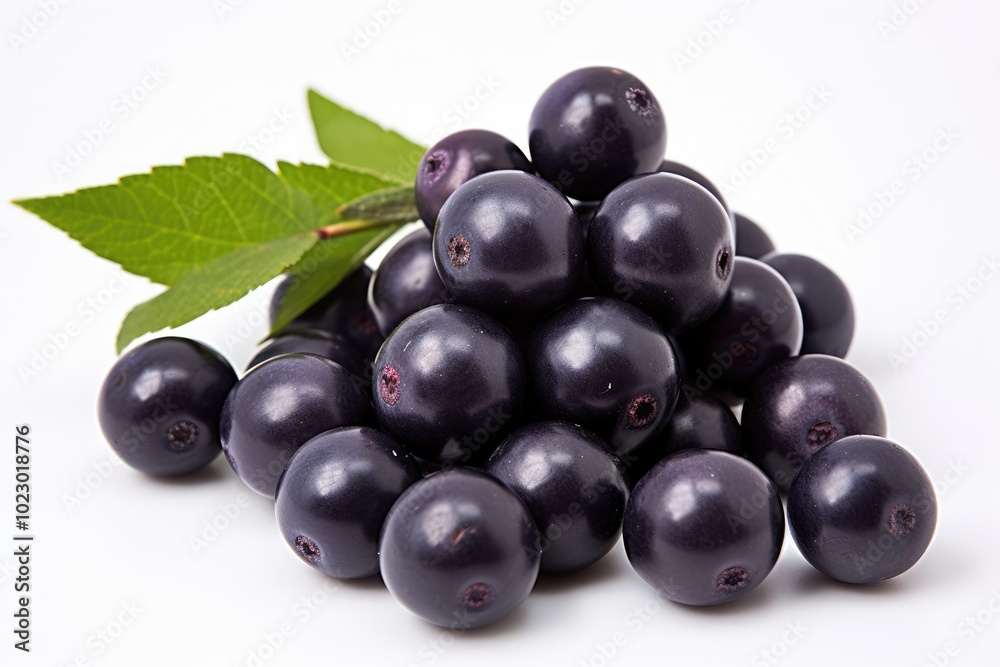 Fresh Acai Berries on White Background Fresh Acai Berries on White Background