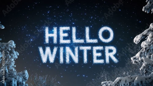 Hello Winter: Sparkling Stars and Snowy Nightscape