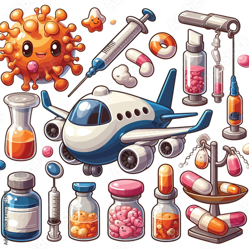 Amalgam Carrier set vector illustration