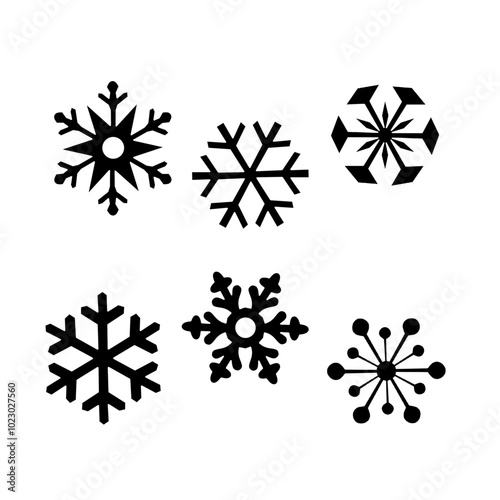 set of snowflakes
