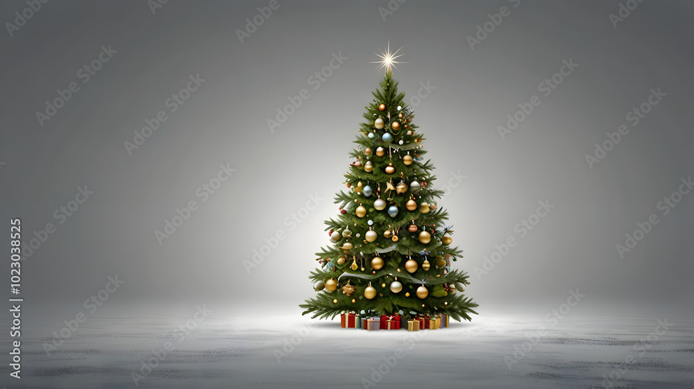 Luxurious Christmas Tree with Gold Garlands Luxurious Christmas Tree with Gold Garlands