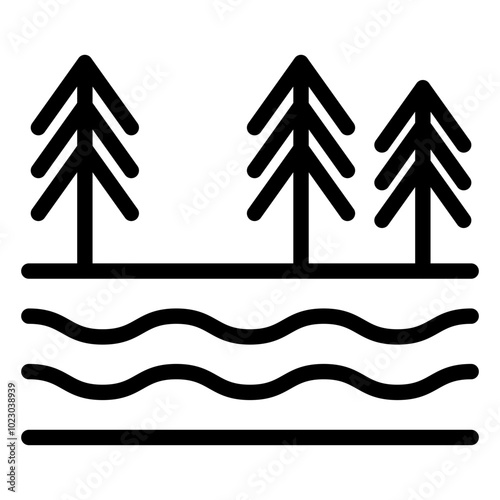Lake Vector Design Icon Style