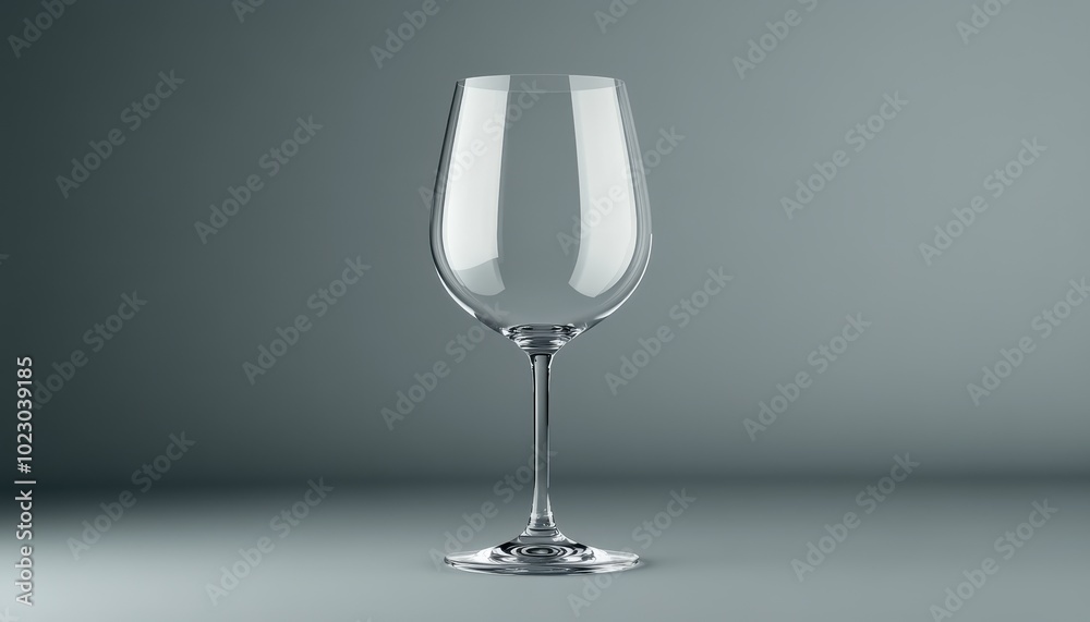 Elegant wine glass mockup on a smooth gray background for refined beverage presentations Elegant wine glass mockup on a smooth gray background for refined beverage presentations