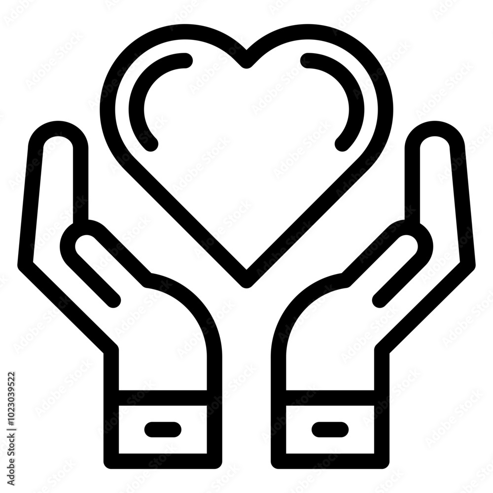 Heart Hands Vector Design Icon Style Heart Hands Vector Design Icon Style