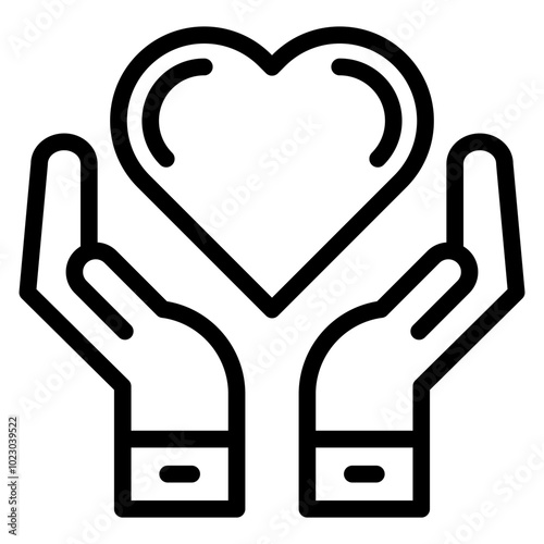 Heart Hands Vector Design Icon Style