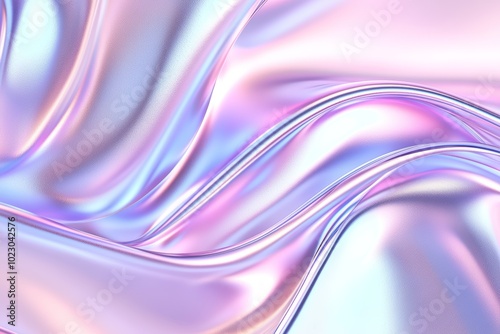 Wallpaper Mural Wavy iridescent abstract design, pastel gradients with a glossy finish, fluid and dreamy textures, futuristic and elegant visual Torontodigital.ca