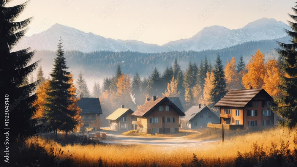 sunset in the city mountains