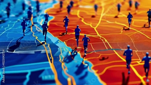  Marathon Route Heatmap Visualizing Runner Density with Color Gradients