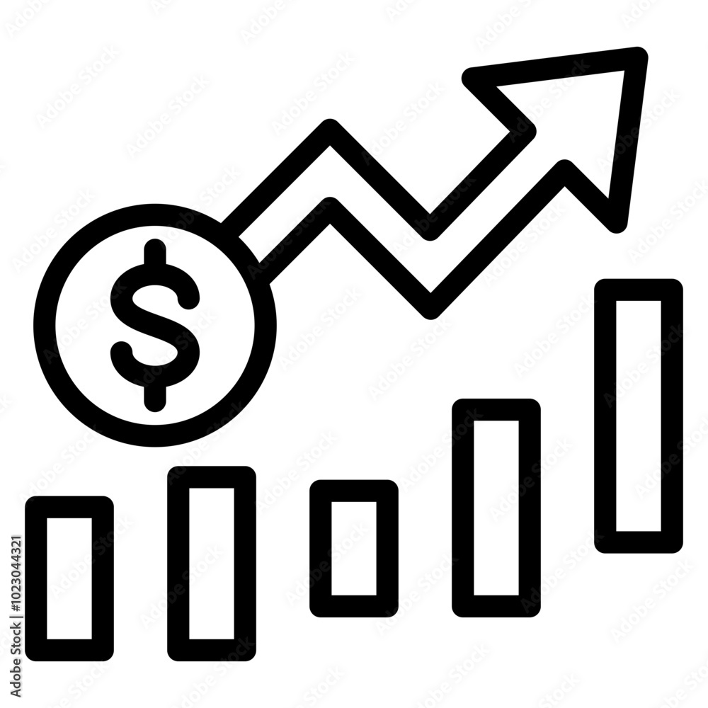 Bullish Trend Vector Design Icon Style Bullish Trend Vector Design Icon Style