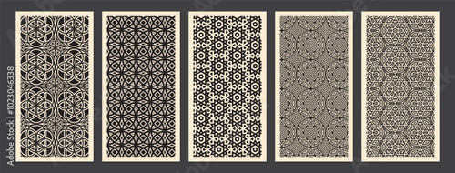 Set of isometric geometric patterns sacred circles, triangles, stars. Endless cubic background, seamless texture, vector illustration