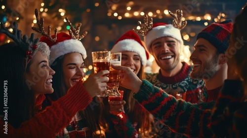 The Friends Celebrating Christmas Together