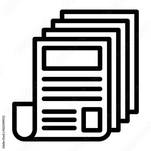 Newspaper Stack Vector Design Icon Style