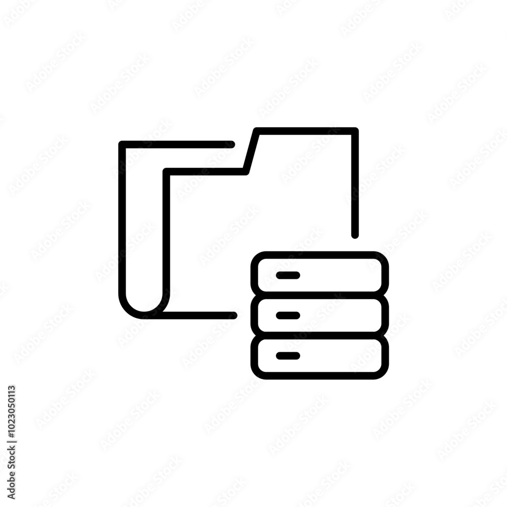Folder database outline icons, minimalist vector illustration ,simple transparent graphic element .Isolated on white background Folder database outline icons, minimalist vector illustration ,simple transparent graphic element .Isolated on white background