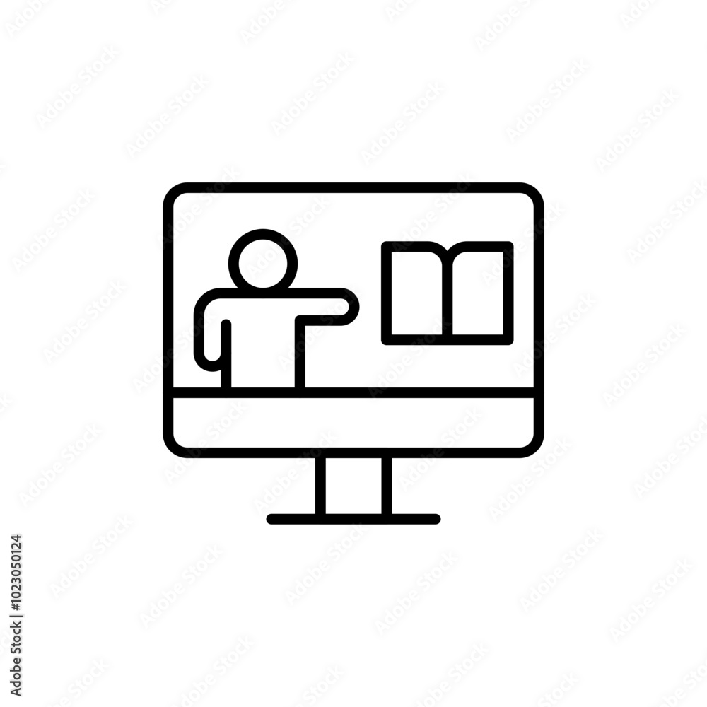 Online course outline icons, minimalist vector illustration ,simple transparent graphic element .Isolated on white background Online course outline icons, minimalist vector illustration ,simple transparent graphic element .Isolated on white background