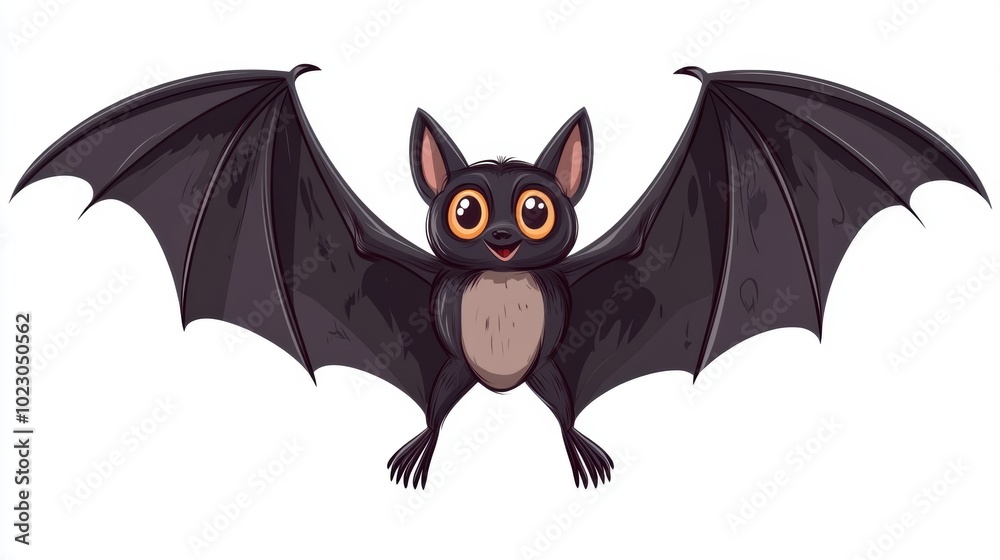 Illustration of a cute funny black bat Illustration of a cute funny black bat