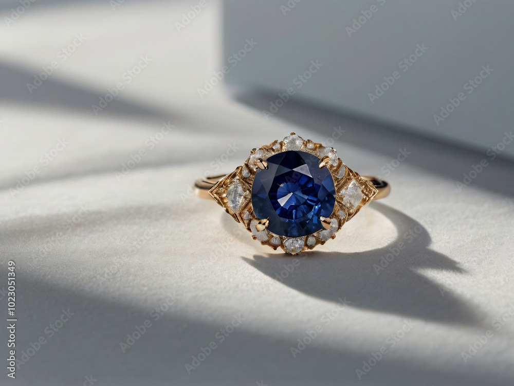 This ring is a symbol of elegance with its blue sapphire. This ring is a symbol of elegance with its blue sapphire.