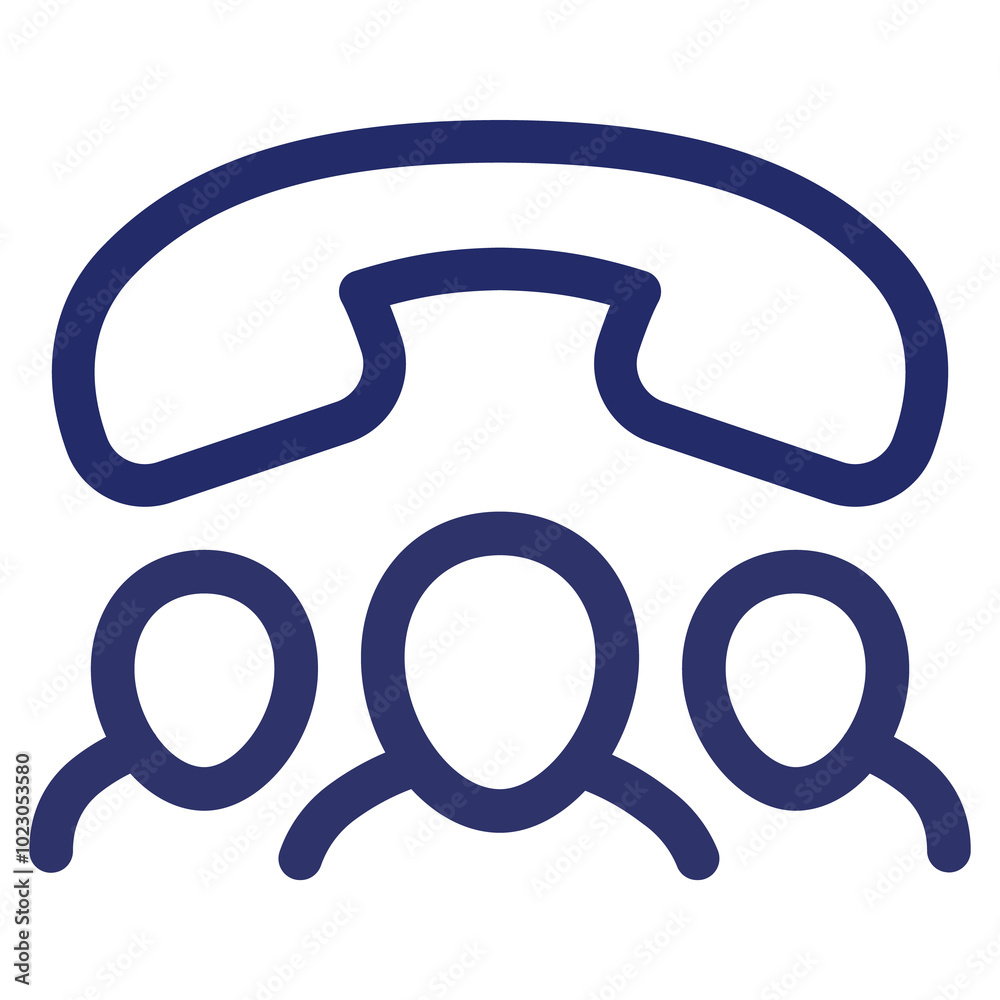 group call line icon on white