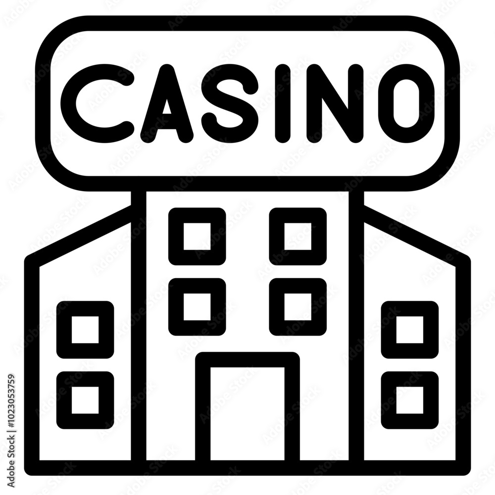 Casino Building Vector Design Icon Style Casino Building Vector Design Icon Style
