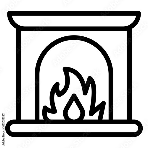 Fireplace Vector Design Icon Style