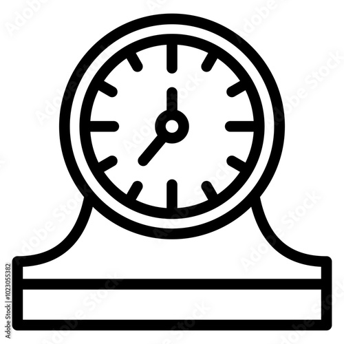 Mantel Clock Vector Design Icon Style