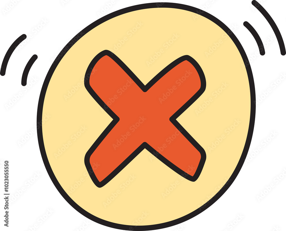 Doodle Wrong Mark Icon Doodle Wrong Mark Icon