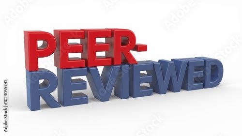 3D Text: Peer-Reviewed in Red and Blue Colors