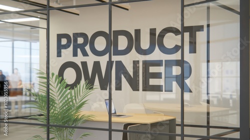 Modern Office Space with Product Owner Signage