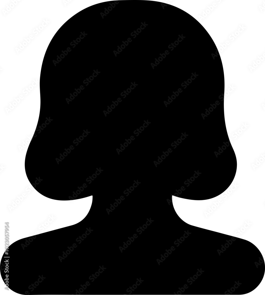 Simple Vector Silhouette of a Woman's Profile Simple Vector Silhouette of a Woman's Profile