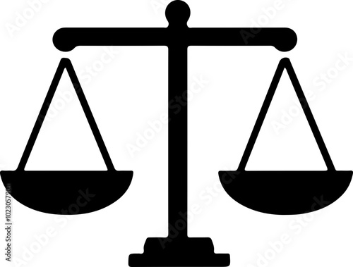 Minimalist Vector Illustration of Scales Balancing Justice