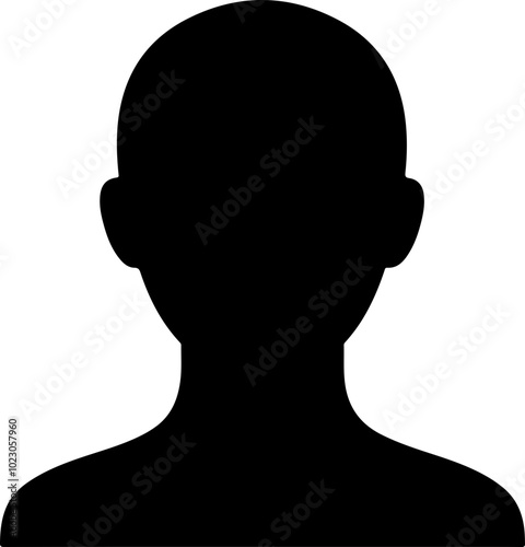 Minimalist Vector Silhouette of a Human Head and Shoulders