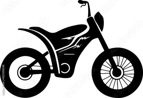 Stylized Vector Image of a Motorbike in Silhouette