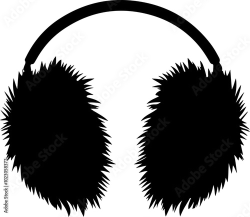 Stylized Vector Illustration of Fluffy Ear Muffs