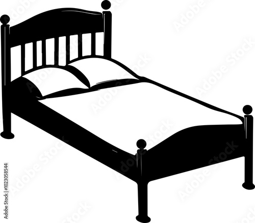 Vector Illustration of a Simple Bed Design