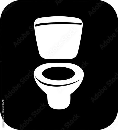Simple Vector Toilet Icon on Black Background