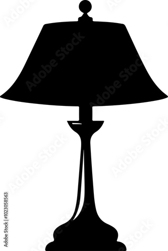 Elegant Silhouette of a Table Lamp Vector Design