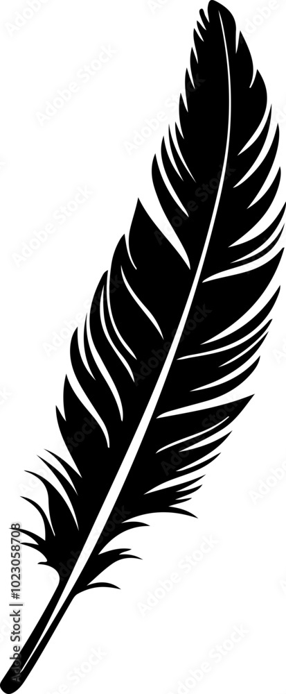 Elegant Black Feather Vector Art Design Elegant Black Feather Vector Art Design