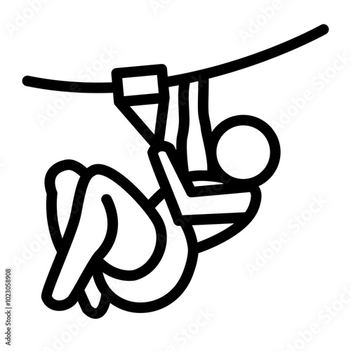 Ziplining Vector Design Icon Style
