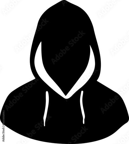 Silhouette of a Hooded Figure in Vector Style