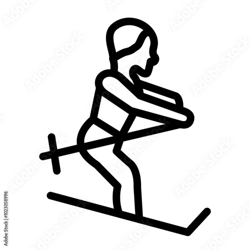 Skiing Vector Design Icon Style