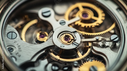 Wallpaper Mural The image showcases the intricate and precise mechanisms inside a high-quality mechanical watch, highlighting its craftsmanship Torontodigital.ca